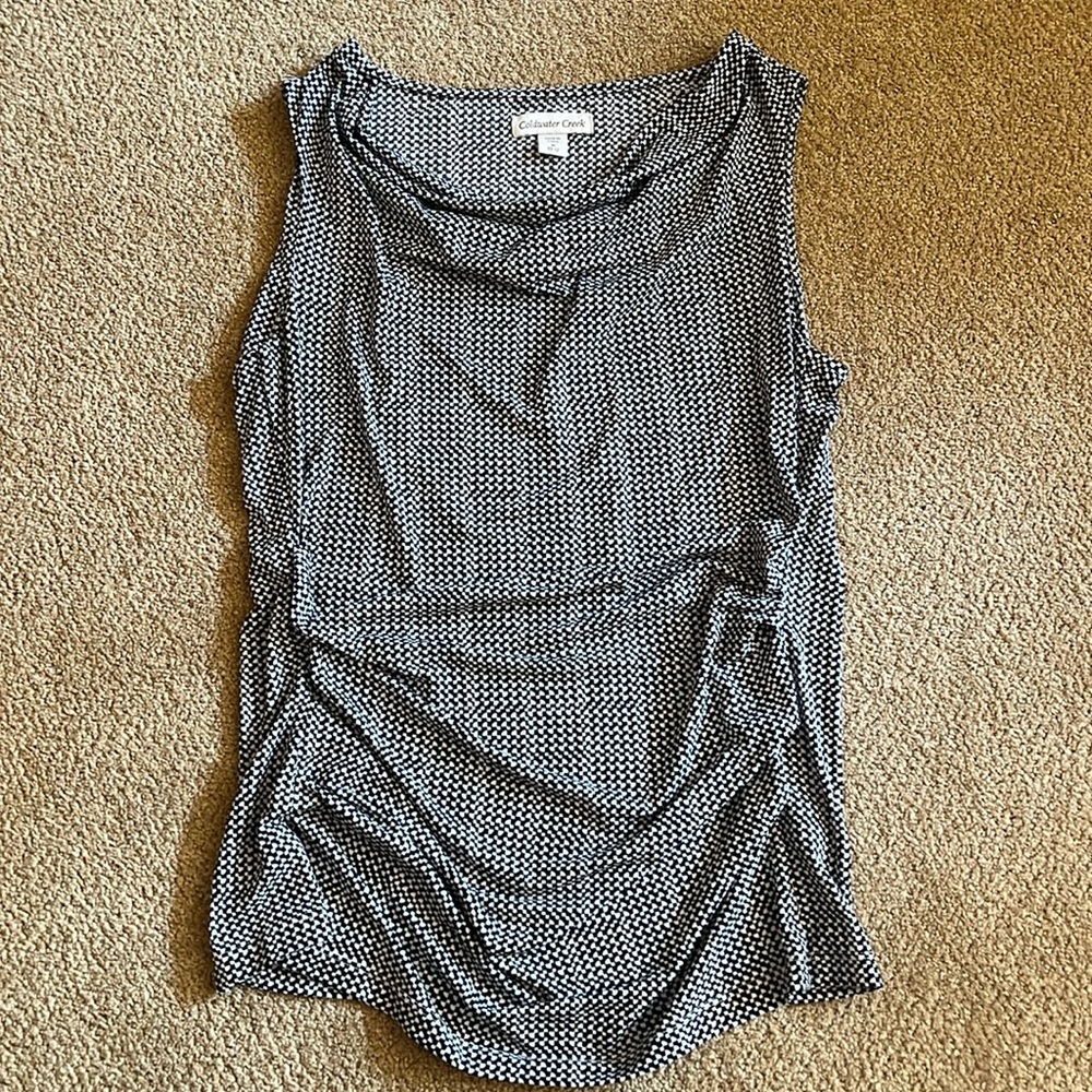 Coldwater Creek Black and White Cowl Neck Tank
